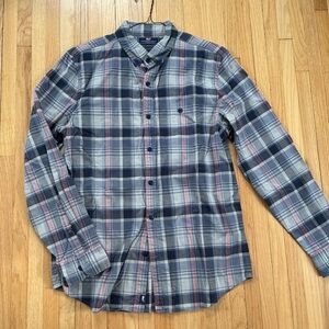 Vineyard Vines Navy and Pink Plaid Shirt